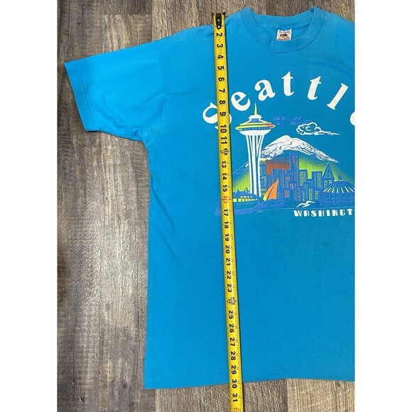 Vintage Seattle Single Stitch T-Shirt Made in USA Space Needle Skyline Size XL - Picture 10 of 10